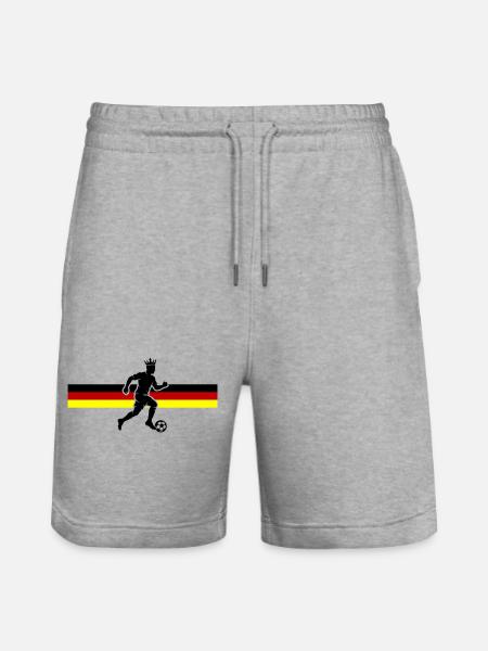 Soccer Germany Soccer Flag - Stanley/Stella Trainer Unisex Organic Jogging Shorts - heather grey