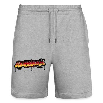 Maillot de football allemand Graffiti style Y2K - Short de jogging bio TRAINER Stanley/Stella unisexe - gris chiné - Devant - Nik (191cm) & Marisol (170cm)