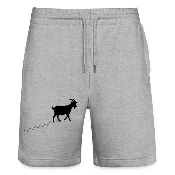 Ziege Fussspuren Hufe - Stanley/Stella Unisex Bio Joggingshorts Trainer  - Grau meliert - Vorne - Nik (191cm) & Marisol (170cm)