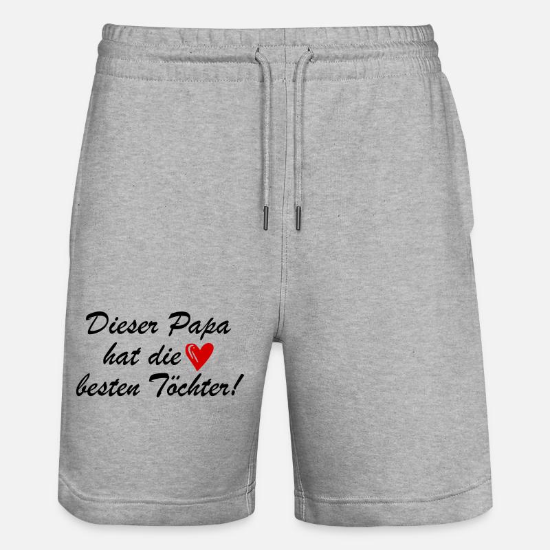 Lustiger Spruch Papa Töchter - Stanley/Stella Unisex Bio Joggingshorts Trainer  - Grau meliert