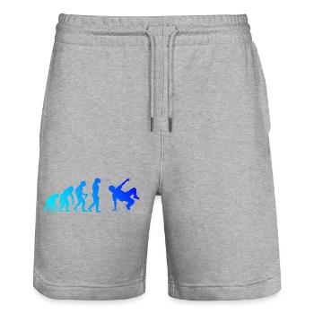 Geschenkidee für einen Hip-Hop-Tänzer mit Breaking - Stanley/Stella Unisex Bio Joggingshorts Trainer  - Grau meliert - Vorne - Nik (191cm) & Marisol (170cm)