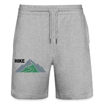 Sommets du groupe de randonnée Hike Mountains - Short de jogging bio TRAINER Stanley/Stella unisexe - gris chiné - Devant - Nik (191cm) & Marisol (170cm)
