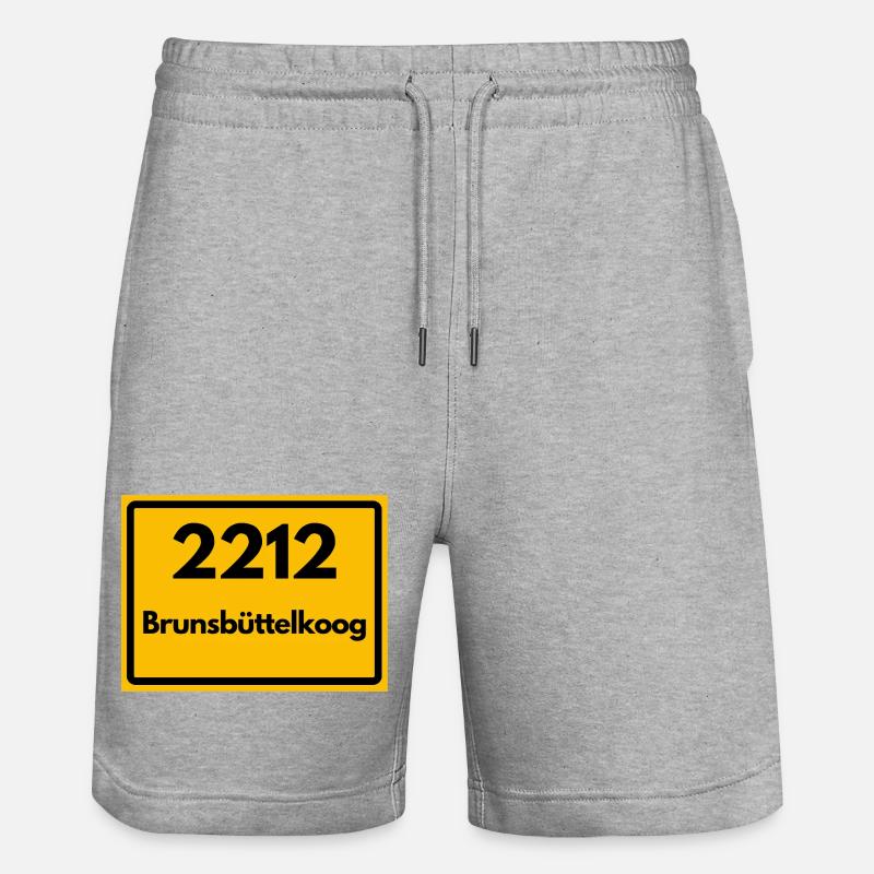 ALTE POSTLEITZAHL 2212 BRUNSBÜTTELKOOG - Stanley/Stella Unisex Bio Joggingshorts Trainer  - Grau meliert
