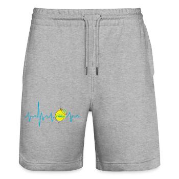 Costa d'Amalfi in Italien Heartbeat Amalfiküste - Stanley/Stella Unisex Bio Joggingshorts Trainer  - Grau meliert - Vorne - Nik (191cm) & Marisol (170cm)