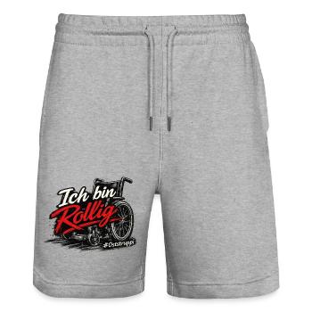 Rollig - Stanley/Stella Unisex Bio Joggingshorts Trainer  - Grau meliert - Vorne - Nik (191cm) & Marisol (170cm)
