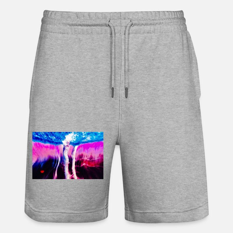 Neon Rift Psychedelic - Stanley/Stella Trainer Unisex Organic Jogging Shorts - heather grey