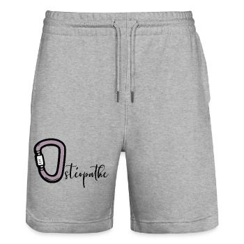 Ostéopathe - Short de jogging bio TRAINER Stanley/Stella unisexe - gris chiné - Devant - Nik (191cm) & Marisol (170cm)