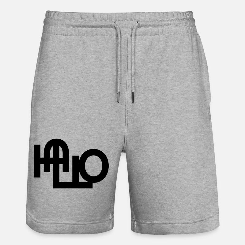 Hallo Begrüßung - Stanley/Stella Unisex Bio Joggingshorts Trainer  - Grau meliert