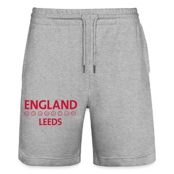 Ligne de football de Leeds pour l’Angleterre - Short de jogging bio TRAINER Stanley/Stella unisexe - gris chiné - Devant - Nik (191cm) & Marisol (170cm)