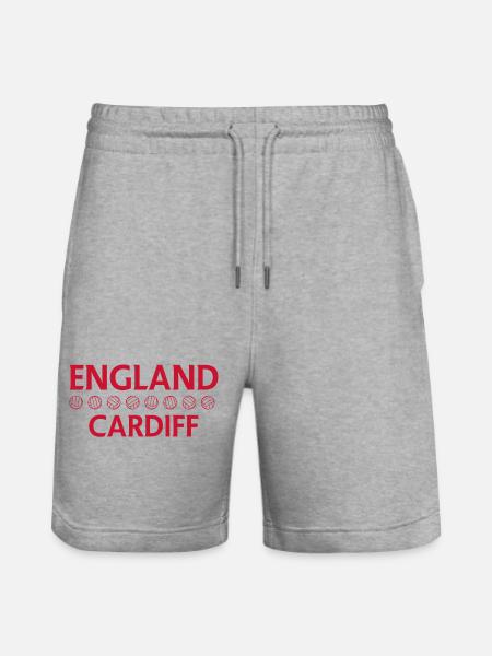 England Cardiff Fußballwappen - Stanley/Stella Unisex Bio Joggingshorts Trainer - Grau meliert