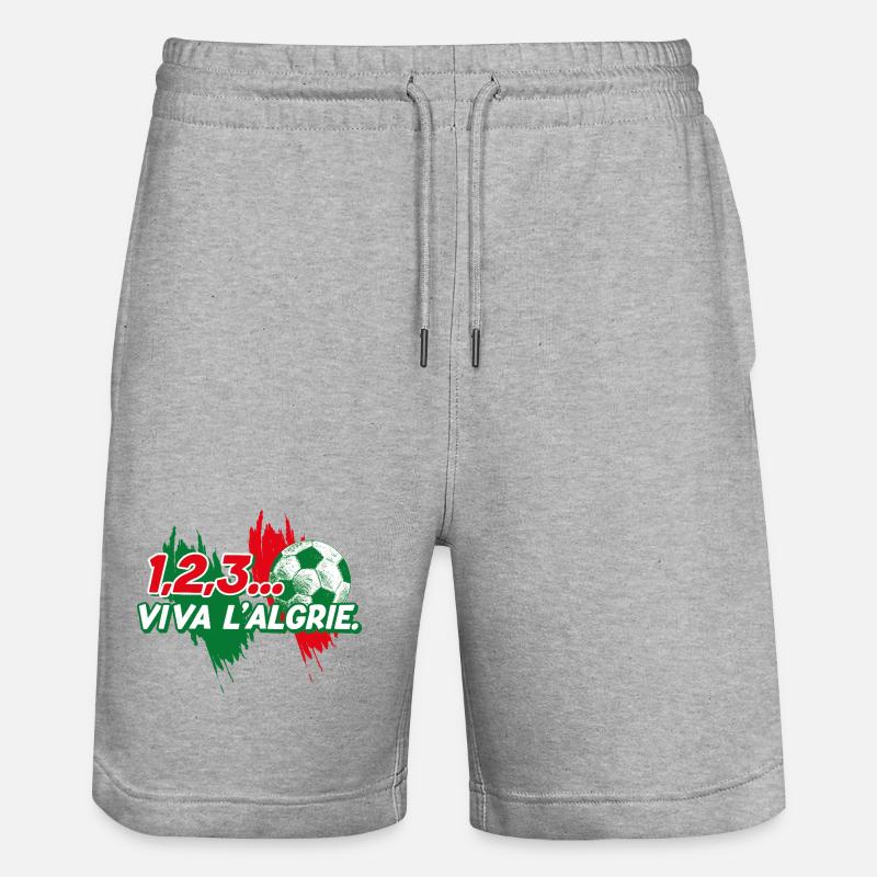 123 viva l'Algérie - Short de jogging bio TRAINER Stanley/Stella unisexe - gris chiné