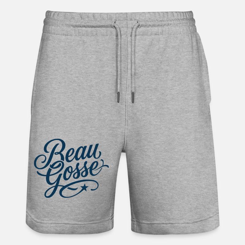Beau Gosse Script Bleu - Short de jogging bio TRAINER Stanley/Stella unisexe - gris chiné