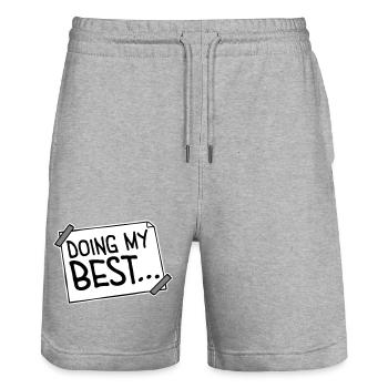 Doing My Best Funny Honest Motivational Saying - Stanley/Stella Trainer Unisex Organic Jogging Shorts - heather grey - Front - Nik (191cm) & Marisol (170cm)