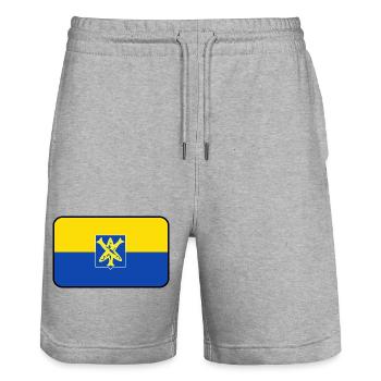 Zandvoort-Flaggenlogo - Stanley/Stella Unisex Bio Joggingshorts Trainer  - Grau meliert - Vorne - Nik (191cm) & Marisol (170cm)