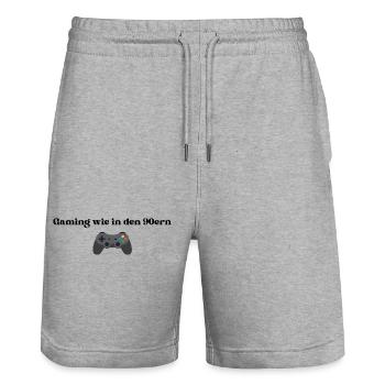 Gaming wie in den 90ern - Stanley/Stella Unisex Bio Joggingshorts Trainer  - Grau meliert - Vorne - Nik (191cm) & Marisol (170cm)
