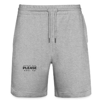 would you PLEASE shut up - Stanley/Stella Unisex Bio Joggingshorts Trainer  - Grau meliert - Vorne - Nik (191cm) & Marisol (170cm)