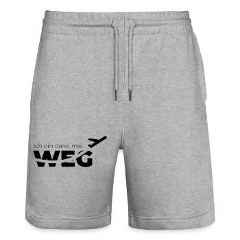 Ich bin dann mal weg - Stanley/Stella Unisex Bio Joggingshorts Trainer  - Grau meliert - Vorne - Nik (191cm) & Marisol (170cm)