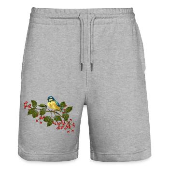 Bunter Vogel - Stanley/Stella Unisex Bio Joggingshorts Trainer  - Grau meliert - Vorne - Nik (191cm) & Marisol (170cm)