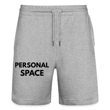 Personal Space Minimal Quote Design - Short de jogging bio TRAINER Stanley/Stella unisexe - gris chiné - Devant - Nik (191cm) & Marisol (170cm)