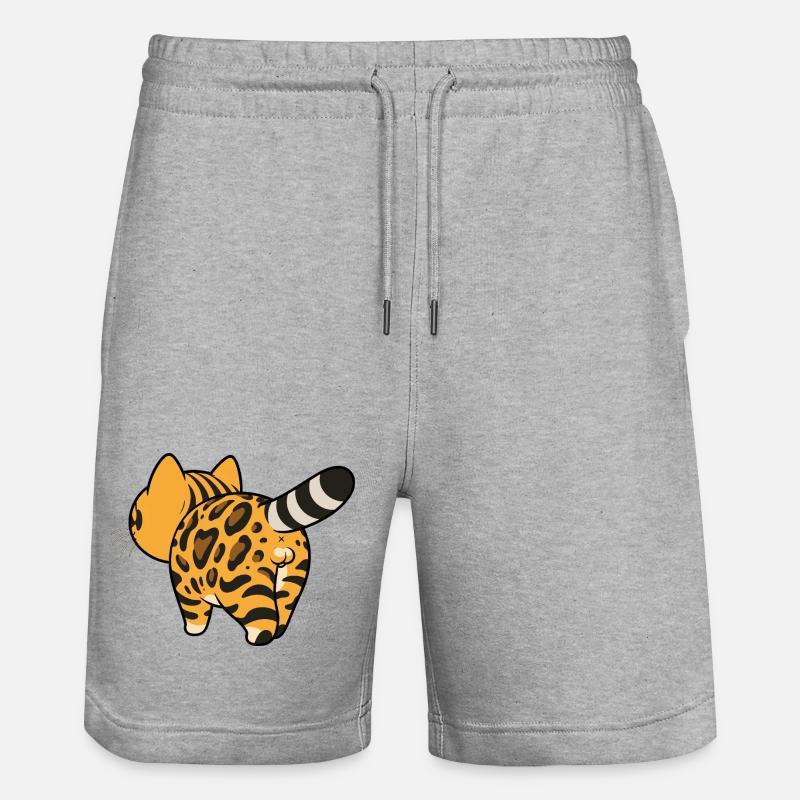 Leopard pattern converter - Stanley/Stella Trainer Unisex Organic Jogging Shorts - heather grey