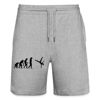 Idée cadeau pour un fan de danse avec hip-hop - Short de jogging bio TRAINER Stanley/Stella unisexe - gris chiné - Devant - Nik (191cm) & Marisol (170cm)