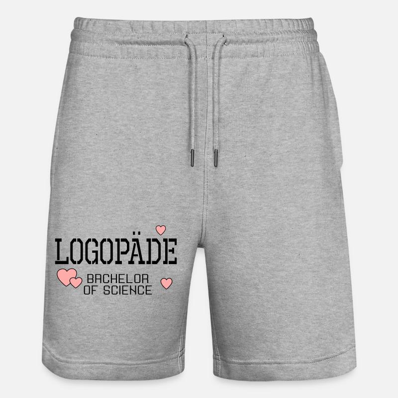 Logopäde Bachelor-Studium Logopädie - Stanley/Stella Unisex Bio Joggingshorts Trainer  - Grau meliert