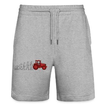 Evolution Farmer Farmer Tractor - Stanley/Stella Trainer Unisex Organic Jogging Shorts - heather grey - Front - Nik (191cm) & Marisol (170cm)