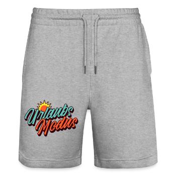 Mode Holiday Design rétro de soleil d’été - Short de jogging bio TRAINER Stanley/Stella unisexe - gris chiné - Devant - Nik (191cm) & Marisol (170cm)