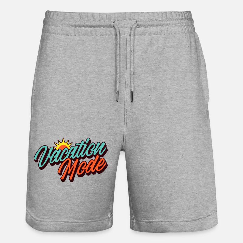 Vacation Mode Urlaubsmodus Retro Sonnen-Design - Stanley/Stella Unisex Bio Joggingshorts Trainer  - Grau meliert