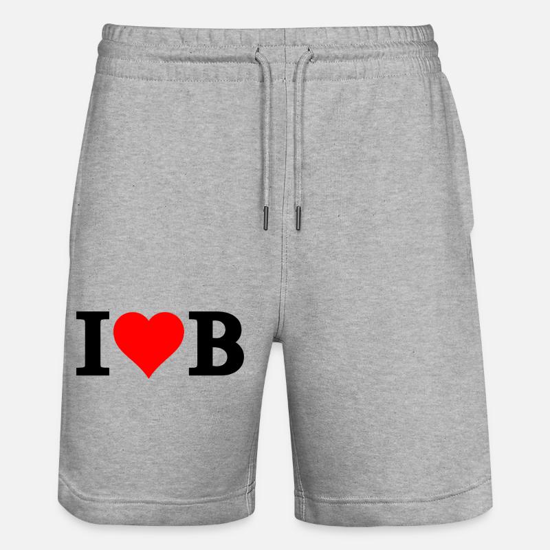 Cœur rouge pour Berlin - Short de jogging bio TRAINER Stanley/Stella unisexe - gris chiné