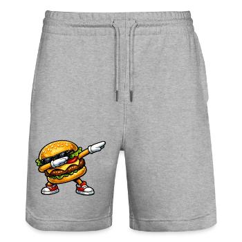 Dab Hamburger - Short de jogging bio TRAINER Stanley/Stella unisexe - gris chiné - Devant - Nik (191cm) & Marisol (170cm)