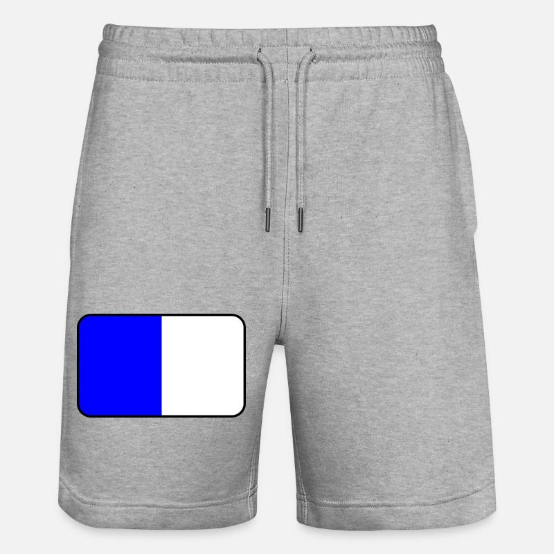 Spa-Flaggenemblem - Stanley/Stella Unisex Bio Joggingshorts Trainer - Grau meliert