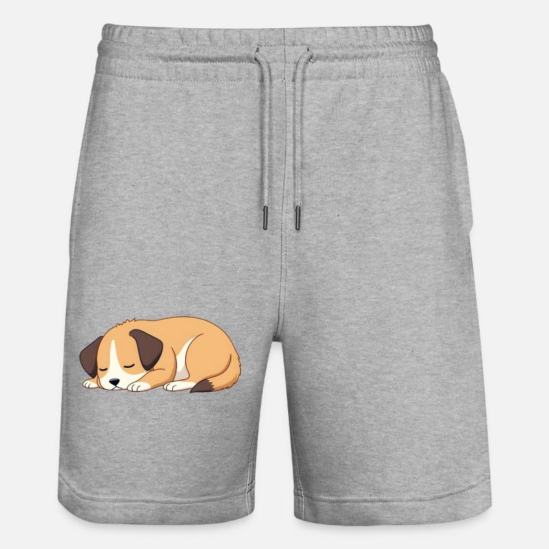 sleeping dog - Stanley/Stella Trainer Unisex Organic Jogging Shorts - heather grey
