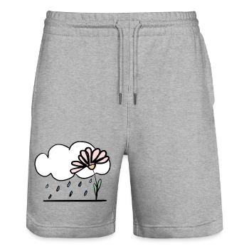 Flower in the rain - Stanley/Stella Trainer Unisex Organic Jogging Shorts - heather grey - Front - Nik (191cm) & Marisol (170cm)