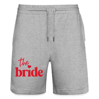 The Bride! Herz - Stanley/Stella Unisex Bio Joggingshorts Trainer  - Grau meliert - Vorne - Nik (191cm) & Marisol (170cm)