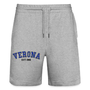 Verona Est. 1966 - Stanley/Stella Trainer Unisex Organic Jogging Shorts - heather grey - Front - Nik (191cm) & Marisol (170cm)