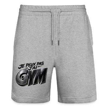JE PEUX PAS J’AI GYM - Short de jogging bio TRAINER Stanley/Stella unisexe - gris chiné - Devant - Nik (191cm) & Marisol (170cm)