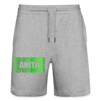 Maedchenname Anita - Stanley/Stella Unisex Bio Joggingshorts Trainer  - Grau meliert - Vorne - Nik (191cm) & Marisol (170cm)