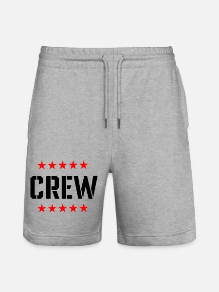 Crew mit Sterne - Stanley/Stella Unisex Bio Joggingshorts Trainer - Grau meliert