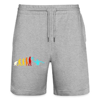 Evolution Color Arc Reaching Forward - Stanley/Stella Trainer Unisex Organic Jogging Shorts - heather grey - Front - Nik (191cm) & Marisol (170cm)