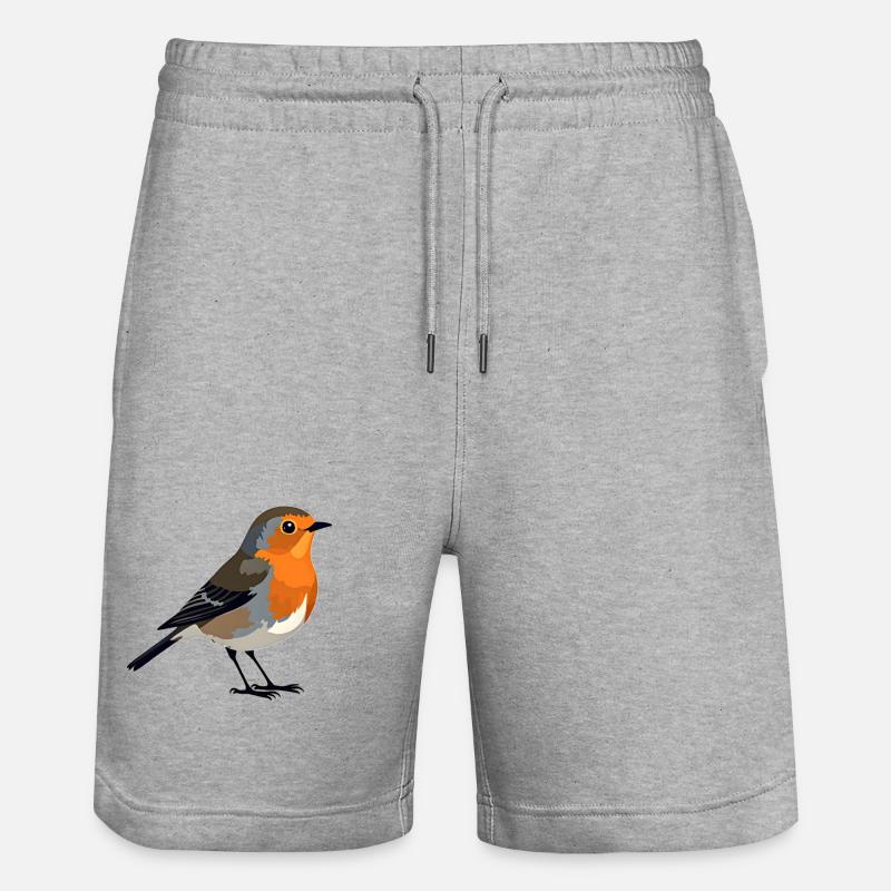 Rotkehlchen - Stanley/Stella Unisex Bio Joggingshorts Trainer  - Grau meliert