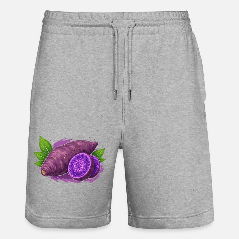 Design alimentaire Ube Yam - Short de jogging bio TRAINER Stanley/Stella unisexe - gris chiné