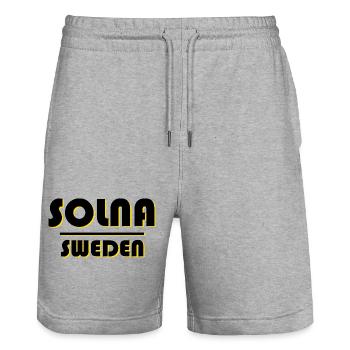 Solna - Stockholm - Short de jogging bio TRAINER Stanley/Stella unisexe - gris chiné - Devant - Nik (191cm) & Marisol (170cm)