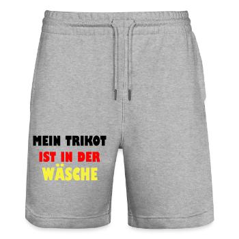 Mein Trikot ist in der Wäsche - Stanley/Stella Unisex Bio Joggingshorts Trainer  - Grau meliert - Vorne - Nik (191cm) & Marisol (170cm)