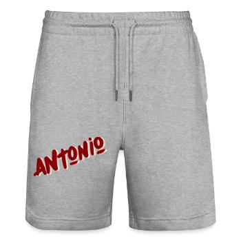 Antonio - Stanley/Stella Trainer Unisex Organic Jogging Shorts - heather grey - Front - Nik (191cm) & Marisol (170cm)