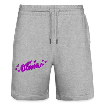 Olivia - Stanley/Stella Trainer Unisex Organic Jogging Shorts - heather grey - Front - Nik (191cm) & Marisol (170cm)