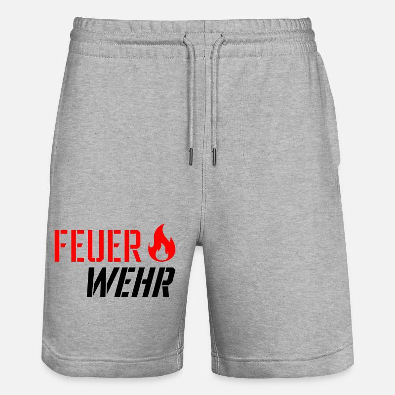Fire brigade - Stanley/Stella Trainer Unisex Organic Jogging Shorts - heather grey