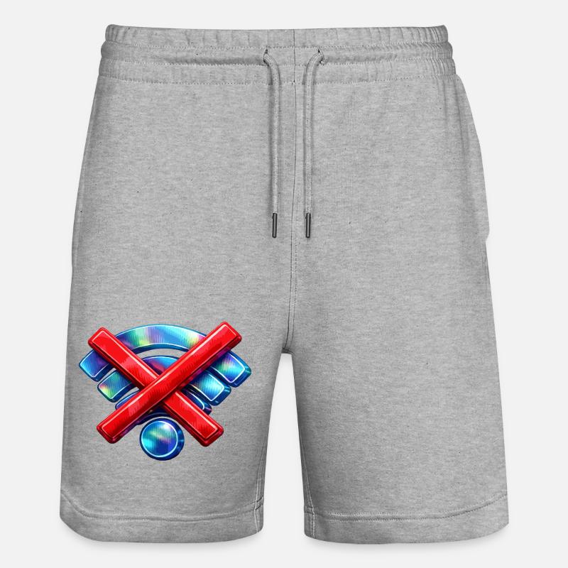 Pas de WIFI - Short de jogging bio TRAINER Stanley/Stella unisexe - gris chiné