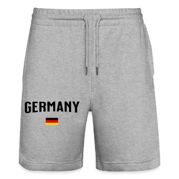 Germany - Stanley/Stella Trainer Unisex Organic Jogging Shorts - heather grey - Front - Nik (191cm) & Marisol (170cm)