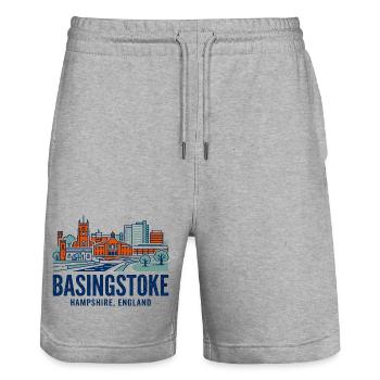 Basingstoke Hampshire England Skyline City View - Stanley/Stella Unisex Bio Joggingshorts Trainer  - Grau meliert - Vorne - Nik (191cm) & Marisol (170cm)